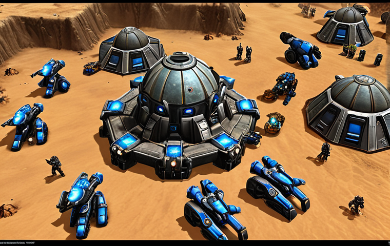 ** A bustling StarCraft 2 base. Multiple workers swarm around mineral patches and gas extractors. Some workers are under attack by a small raiding party of enemy units. In the background, defensive structures like bunkers and turrets are actively engaging the attackers. The overall scene conveys a sense of intense micro-management and strategic risk assessment in a resource-rich, but dangerous environment.

**